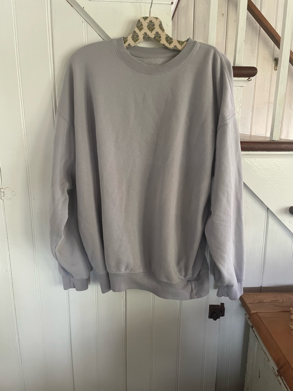 Brandy Melville Oversized Crewneck Sweatshirt - Light Gray